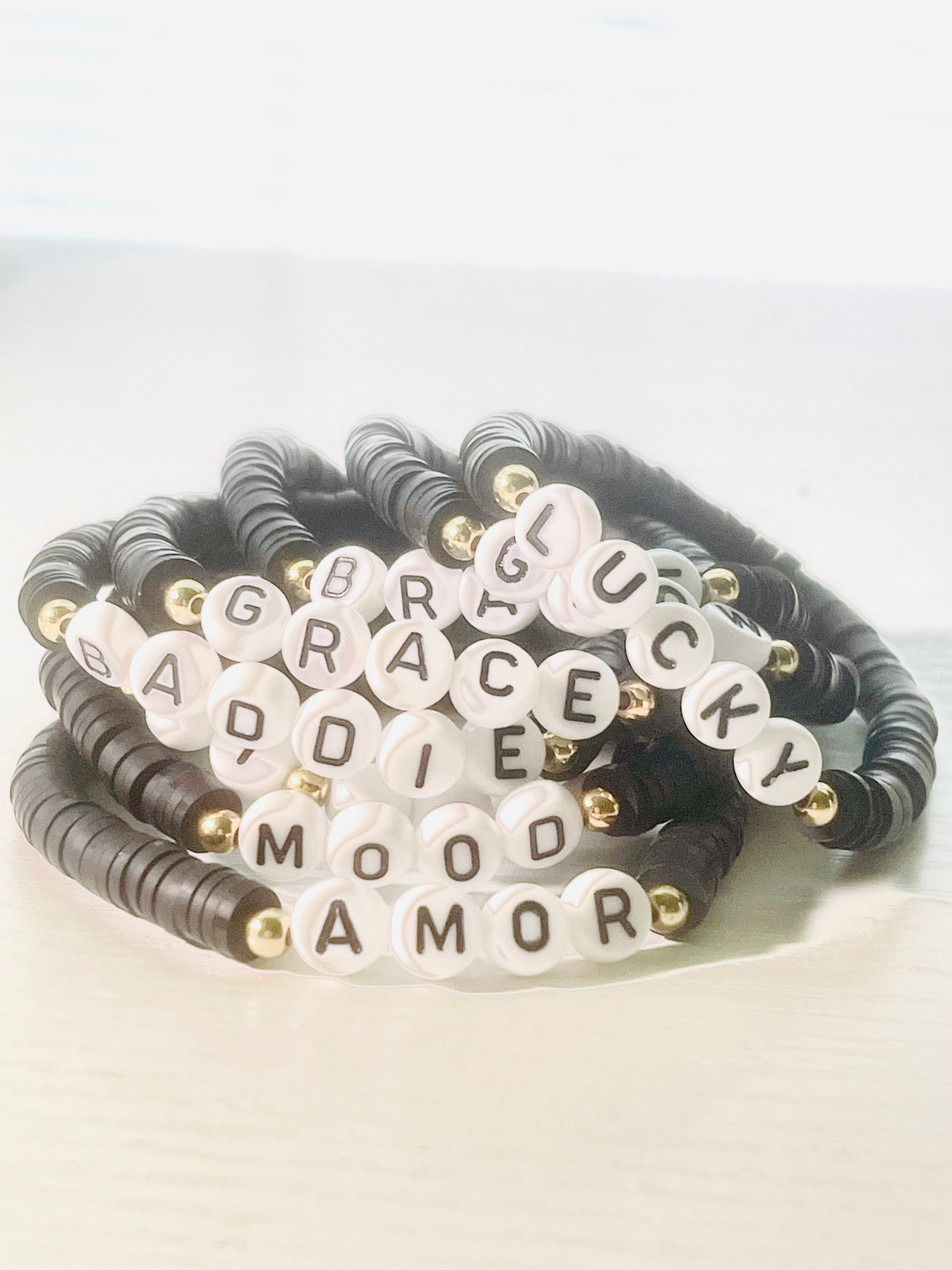 Custom Word/Name Clay Bracelet