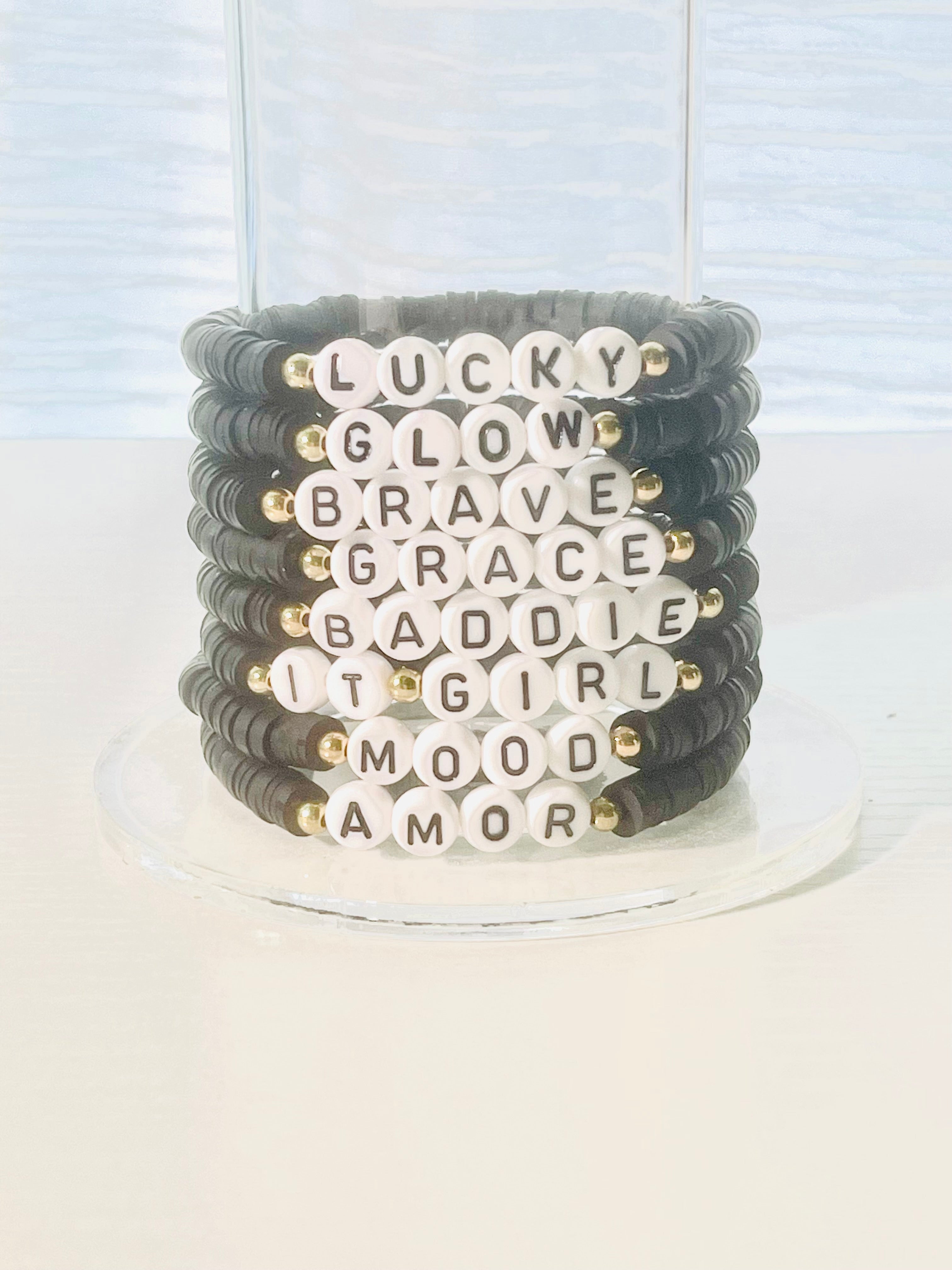 Custom Word/Name Clay Bracelet