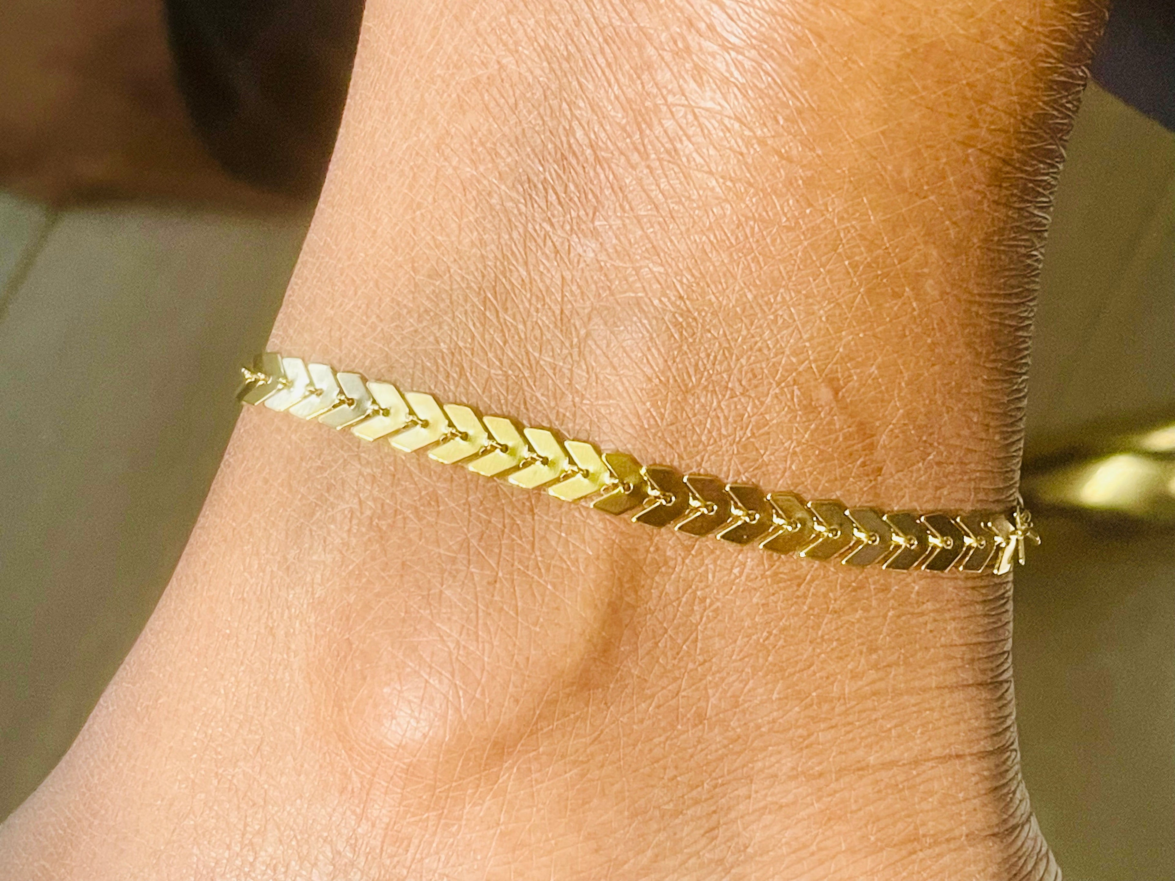 Susie Golden Chevron Anklet