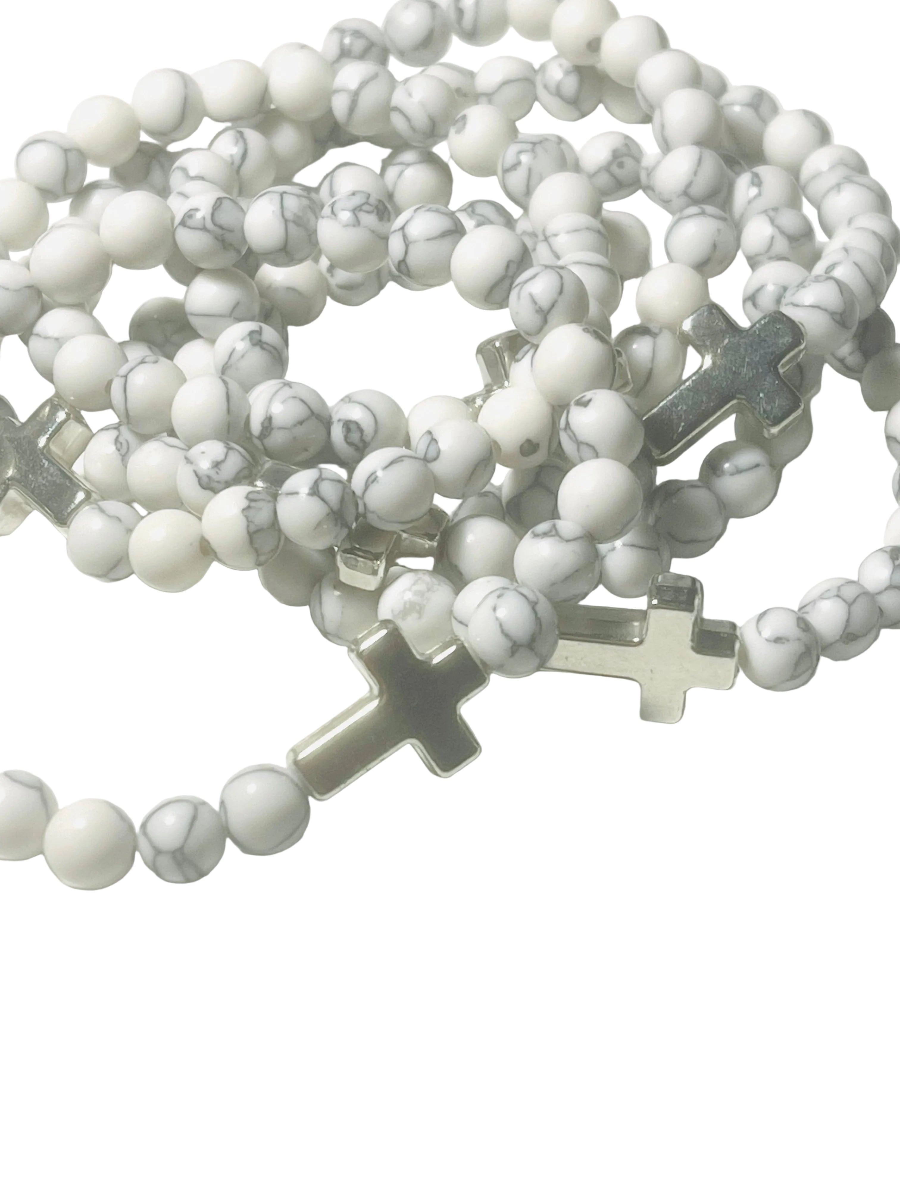 Howlite Cross Bracelet