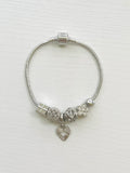 7” Silver Heart Charm Bracelet
