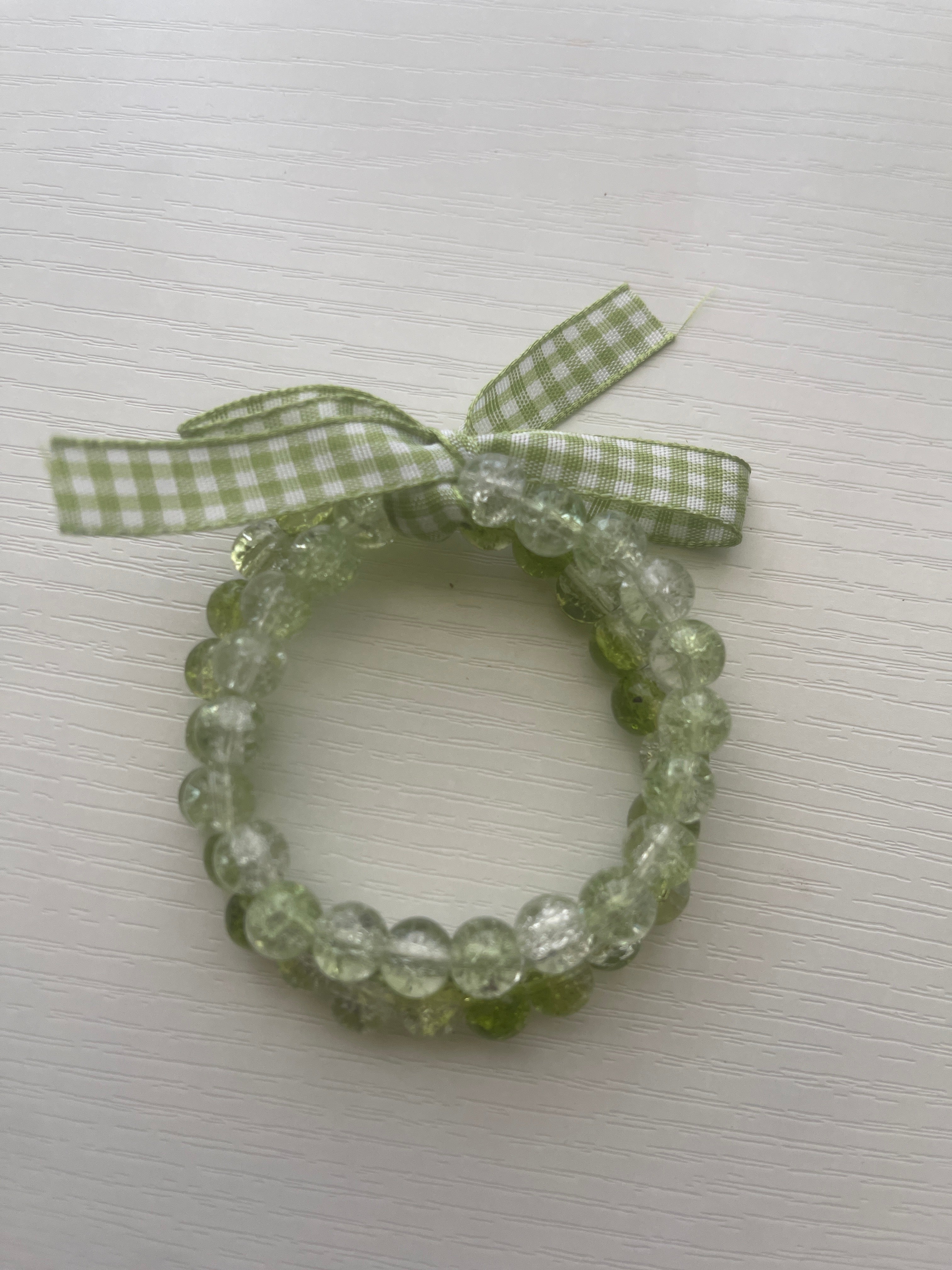 Green Crackle Bracelet Set