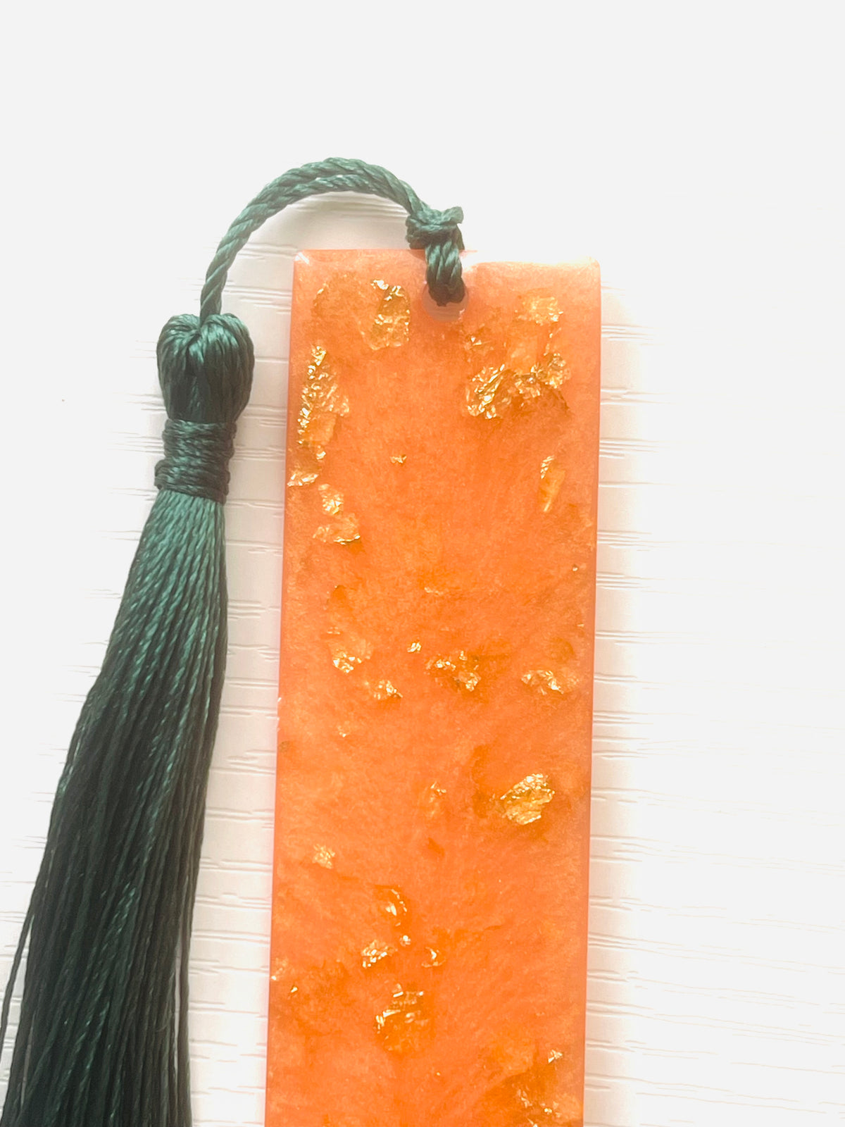 Resin Golden Peach Gold Leaf Bookmark