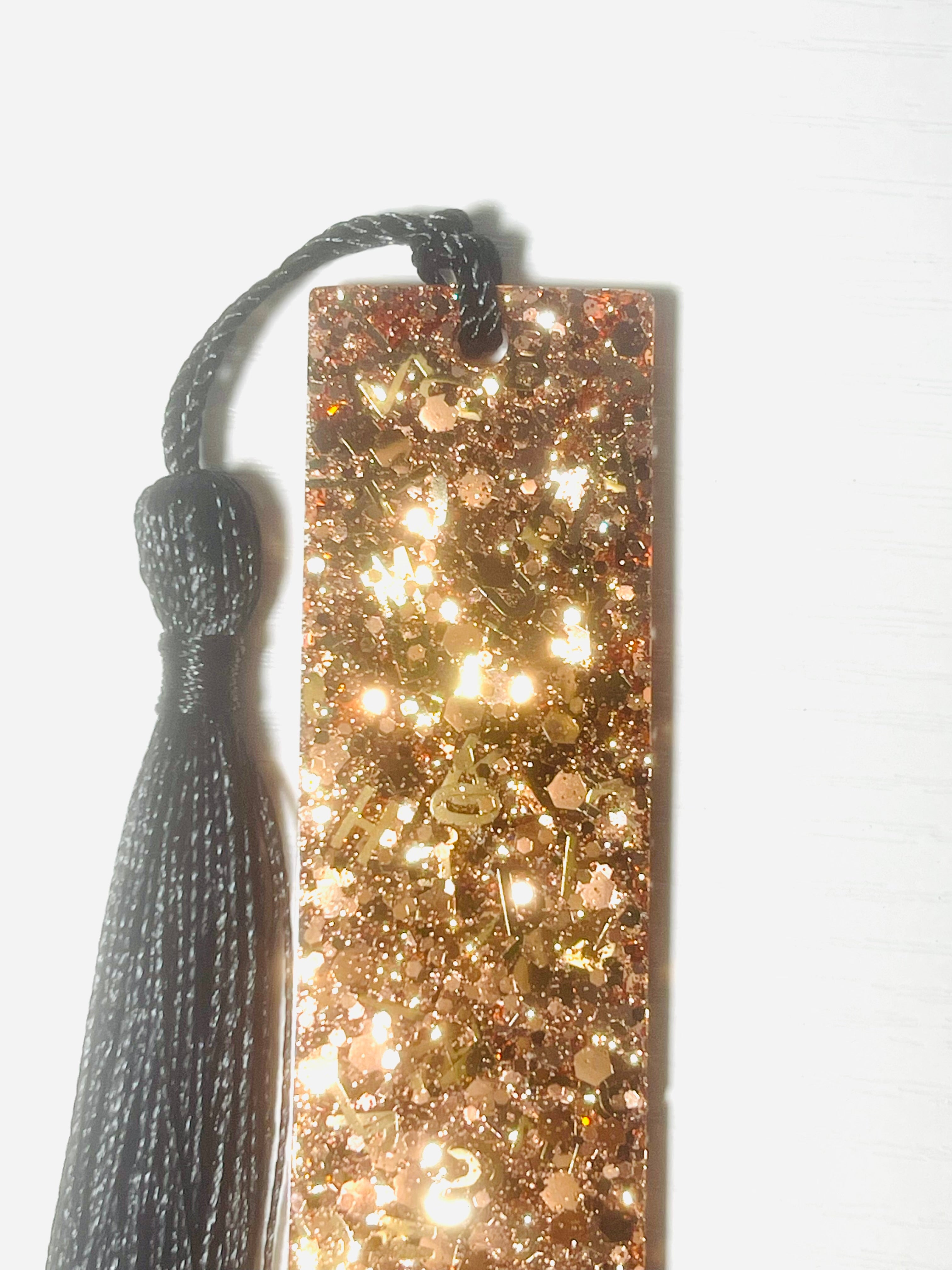 Resin Lettered Glitter Bookmark