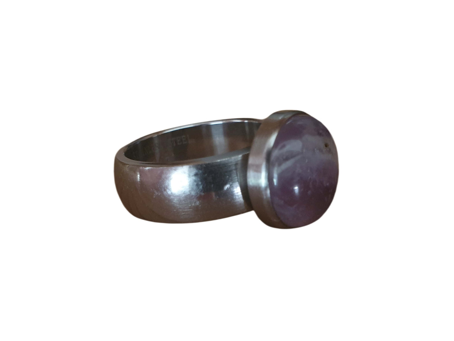 Forgestone Åben Ring med Lilla Sten – Elegant Justerbart Design